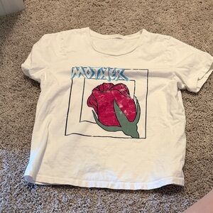 MOTHER White Tee with Rose